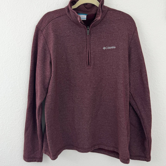 Columbia Other - Columbia Men's Sweater Quarter Zip Jacket Deep Red Knit Size L